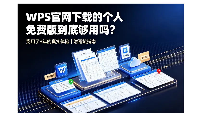WPS官网下载的个人免费版到底够用吗？我用了3年的真实体验（附避坑指南）